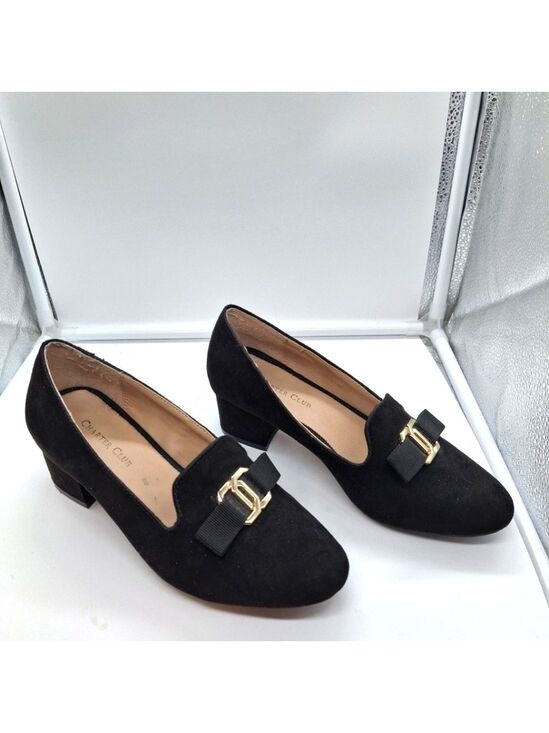 Charter Club Shoes - Charter Club Women's Black Suede Loafers with Gold Accent Sz 6.5
